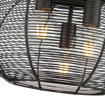 Golden Lighting Calypso 3-light Flush Mount in Matte Black - - Golden Lighting