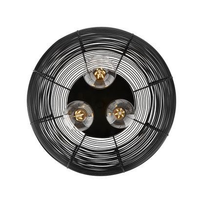 Golden Lighting Calypso 3-light Flush Mount in Matte Black - - Golden Lighting