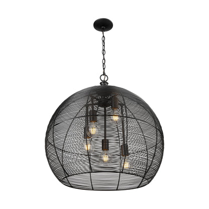 Golden Lighting Calypso 5-light Pendant in Matte Black - - Golden Lighting