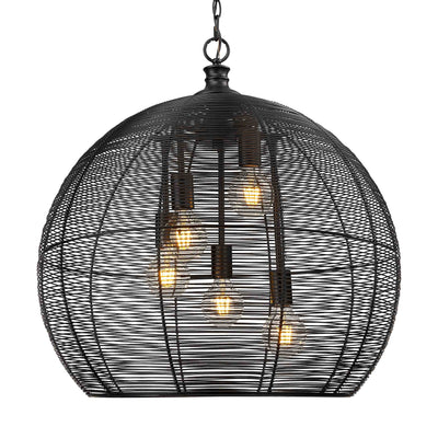 Golden Lighting Calypso 5-light Pendant in Matte Black - - Golden Lighting