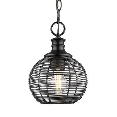 Golden Lighting Calypso 1-light 8in Pendant in Matte Black - - Golden Lighting