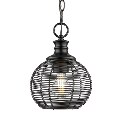Golden Lighting Calypso 1-light 8in Pendant in Matte Black - - Golden Lighting