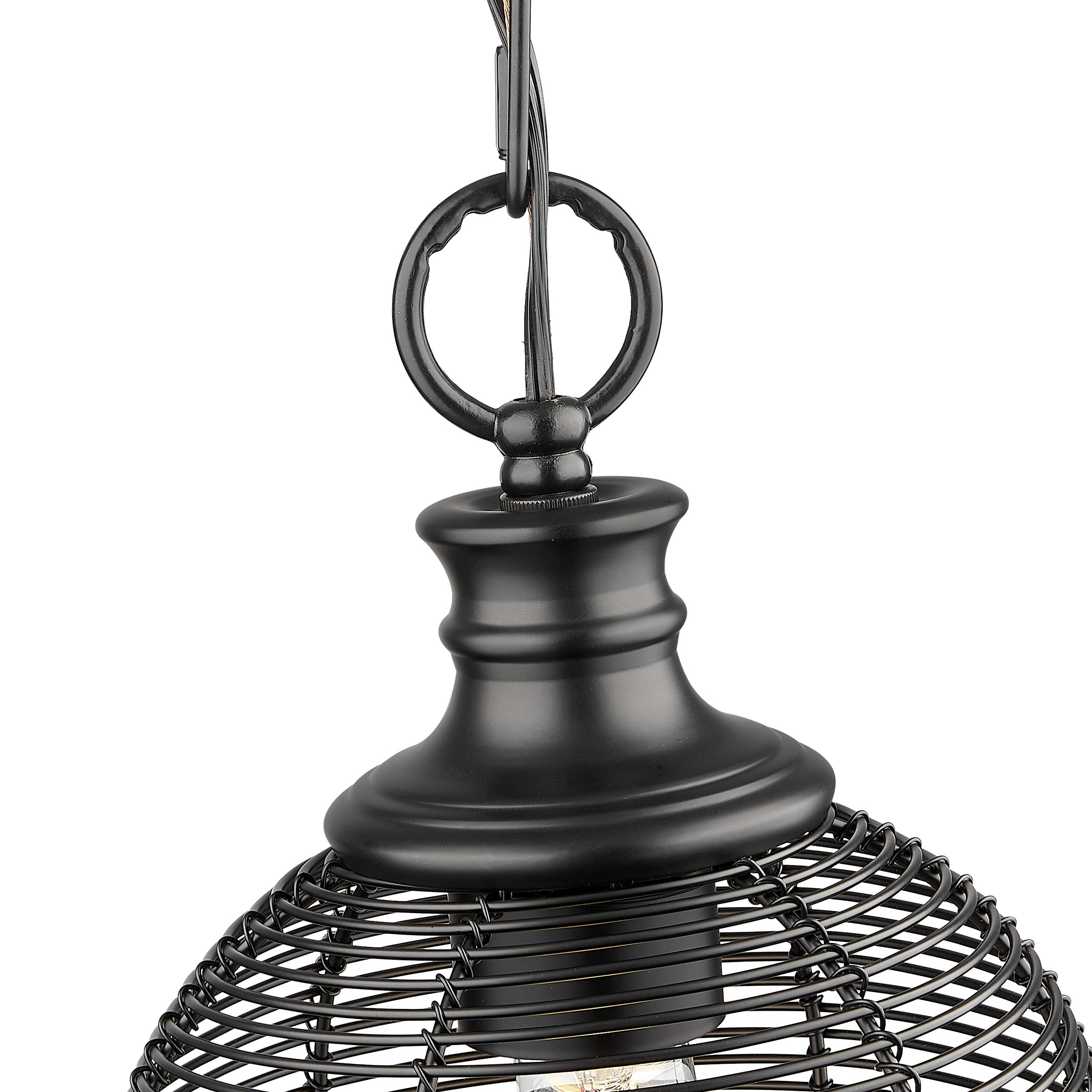Golden Lighting Calypso 1-light 8in Pendant in Matte Black - - Golden Lighting