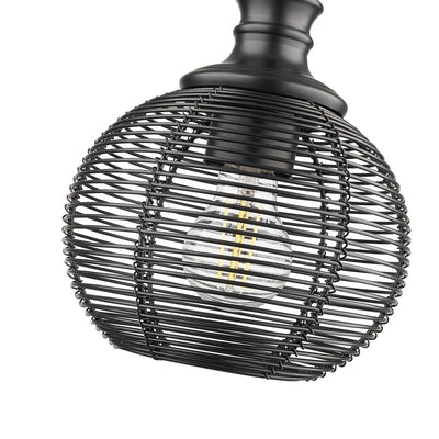 Golden Lighting Calypso 1-light 8in Pendant in Matte Black - - Golden Lighting