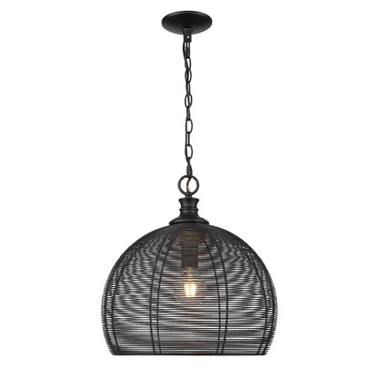 Golden Lighting Calypso 1-light 16in Pendant in Matte Black - - Golden Lighting