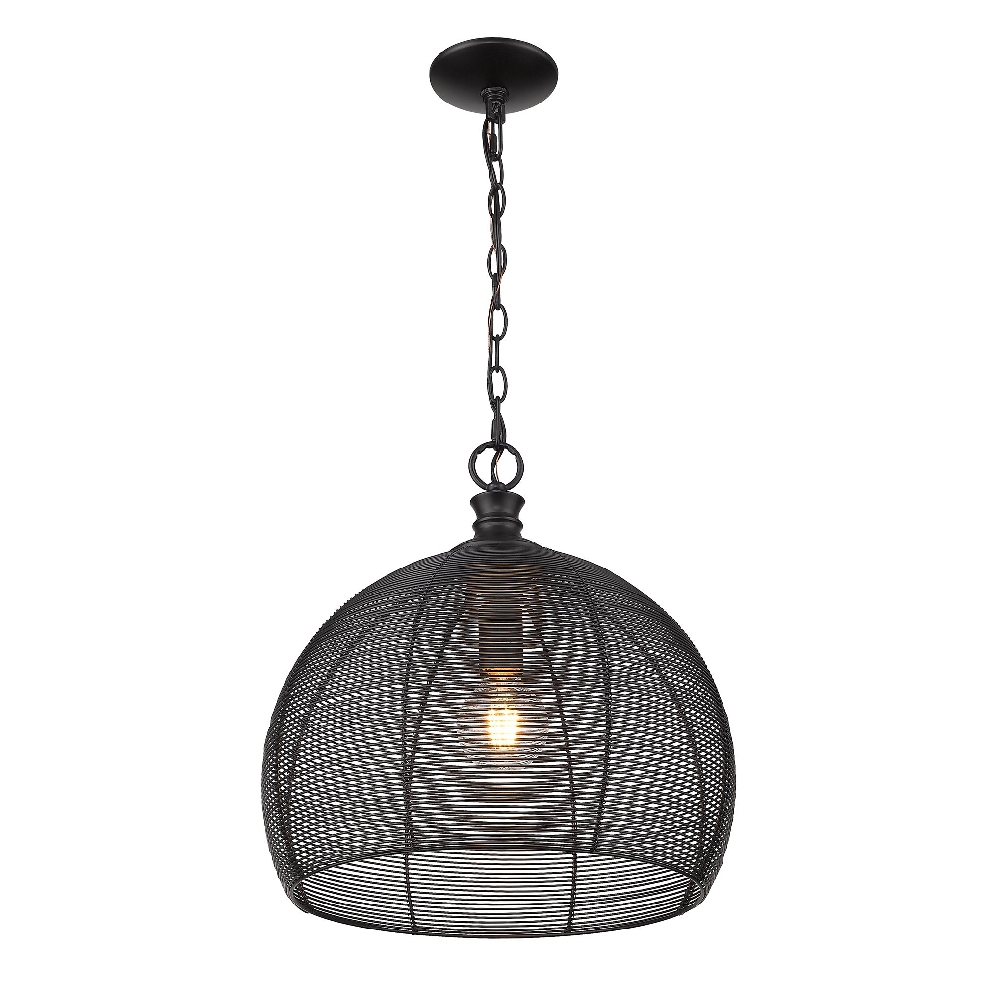 Golden Lighting Calypso 1-light 16in Pendant in Matte Black - - Golden Lighting