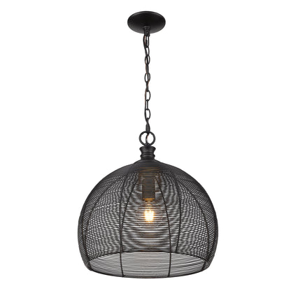 Golden Lighting Calypso 1-light 16in Pendant in Matte Black - - Golden Lighting