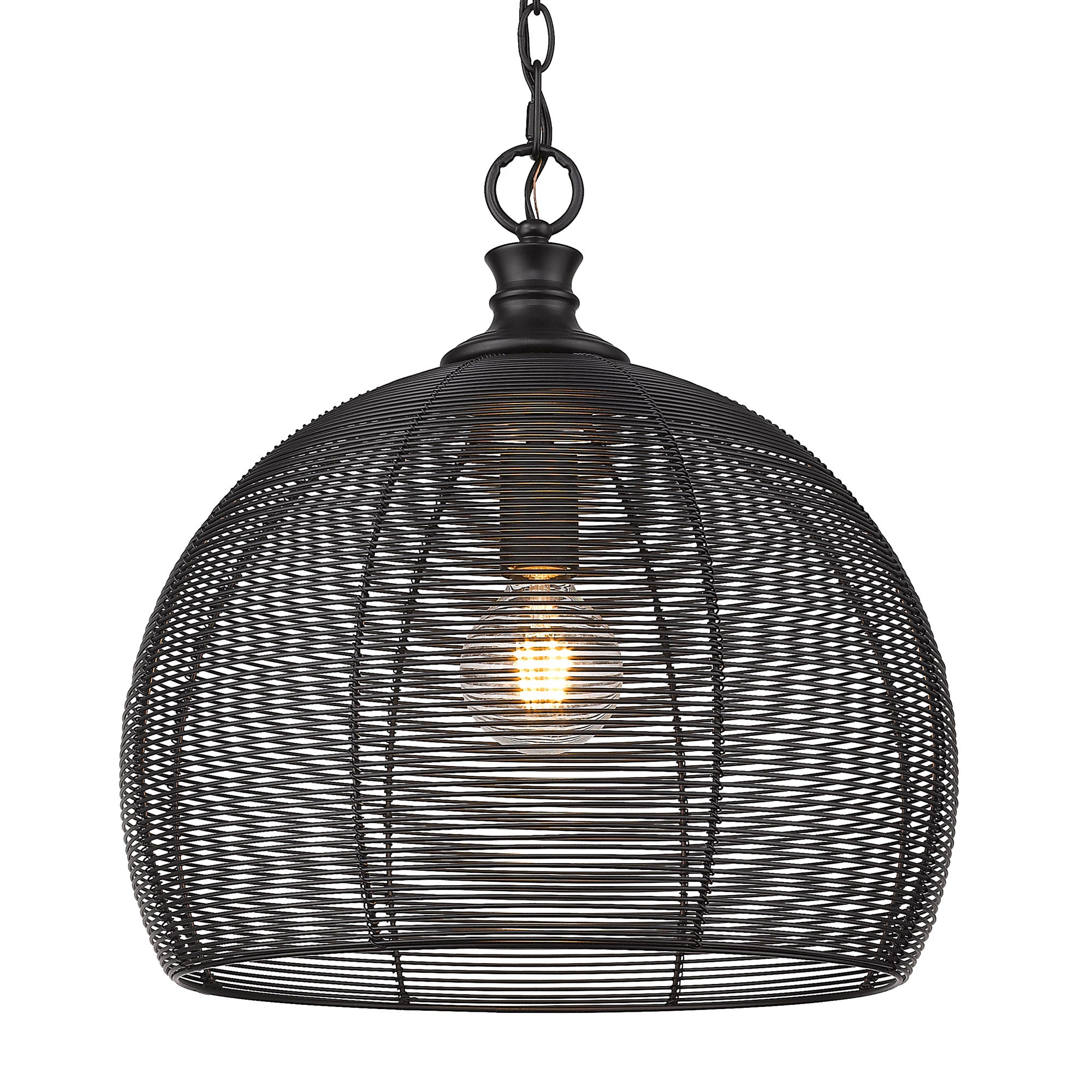 Golden Lighting Calypso 1-light 16in Pendant in Matte Black