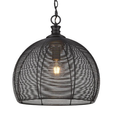 Golden Lighting Calypso 1-light 16in Pendant in Matte Black - - Golden Lighting
