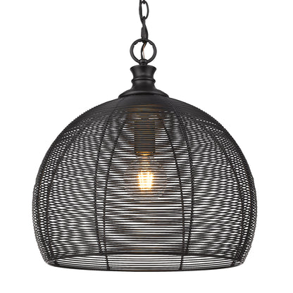 Golden Lighting Calypso 1-light 16in Pendant in Matte Black