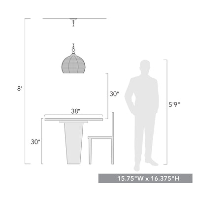 Golden Lighting Calypso 1-light 16in Pendant in Matte Black - - Golden Lighting