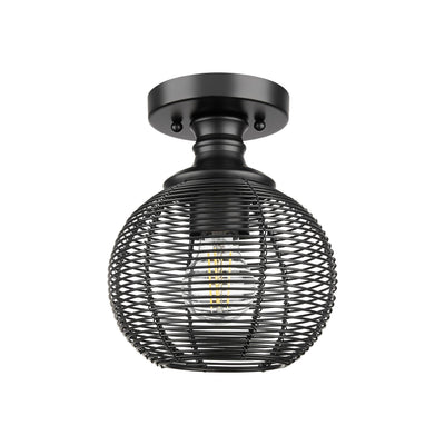 Golden Lighting Calypso 1-light Semi-Flush Mount in Matte Black - - Golden Lighting