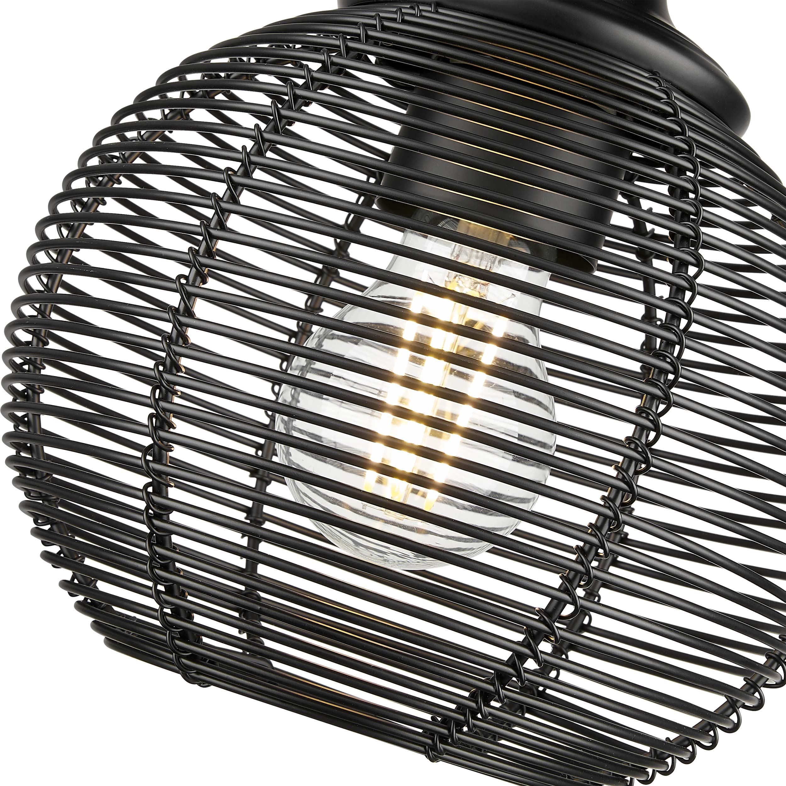Golden Lighting Calypso 1-light Semi-Flush Mount in Matte Black - - Golden Lighting