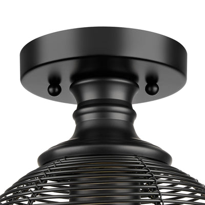 Golden Lighting Calypso 1-light Semi-Flush Mount in Matte Black - - Golden Lighting