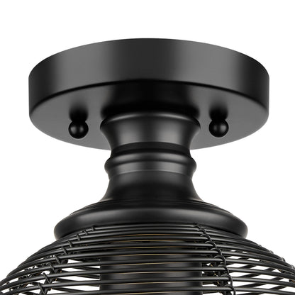 Golden Lighting Calypso 1-light Semi-Flush Mount in Matte Black - - Golden Lighting