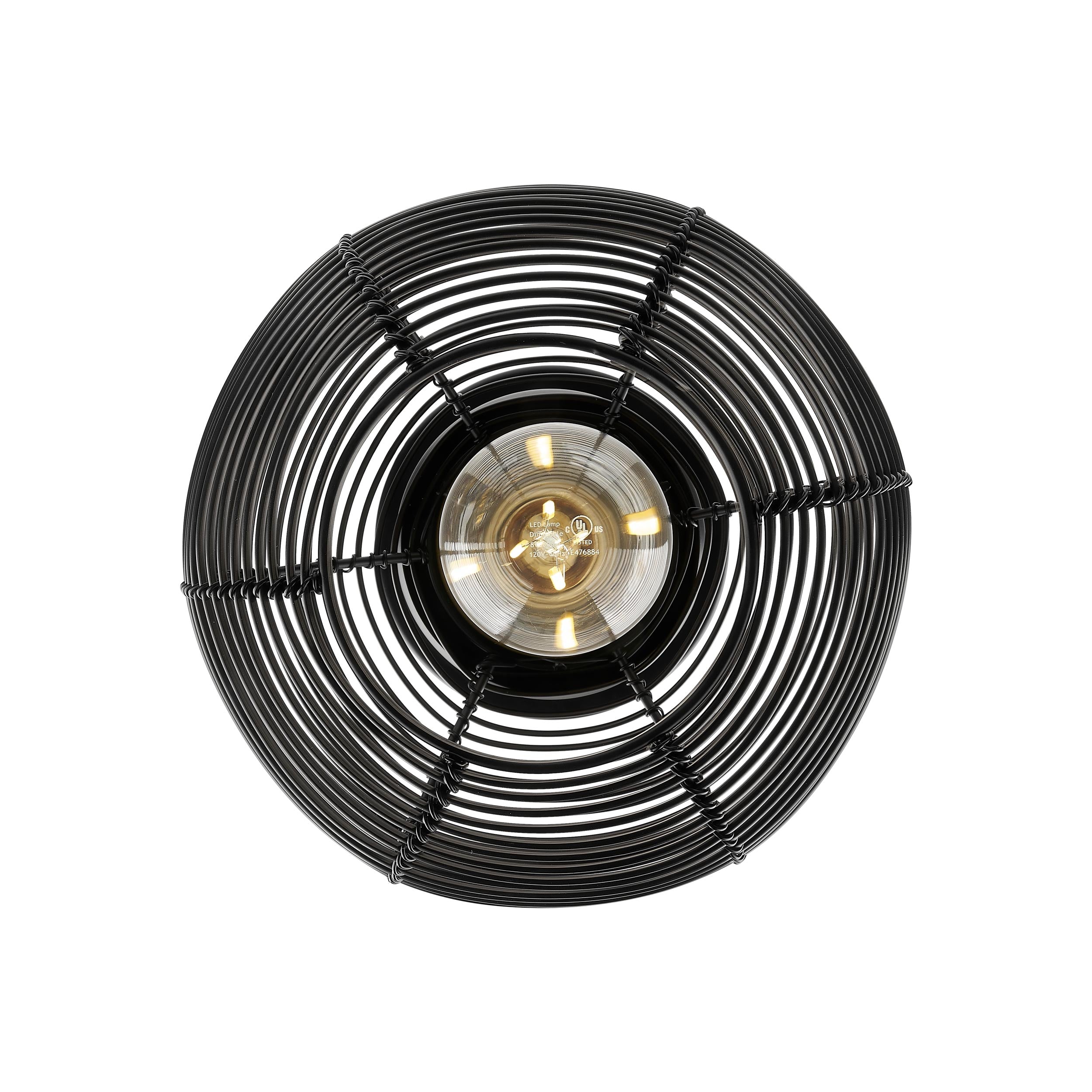 Golden Lighting Calypso 1-light Semi-Flush Mount in Matte Black - - Golden Lighting