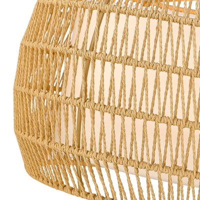 Golden Lighting Everly 4-light Pendant in Matte Black and Natural Rattan shade - - Golden Lighting