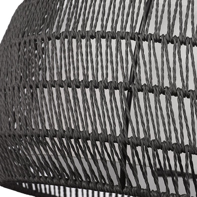 Golden Lighting Everly 6-light Chandelier in Matte Black and Modern Black Rattan shade - - Golden Lighting