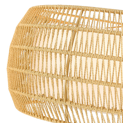 Golden Lighting Everly 6-light Chandelier in Matte Black and Natural Rattan shade - - Golden Lighting