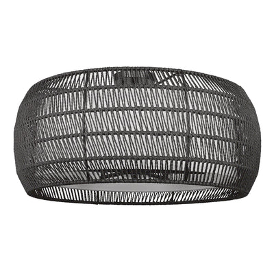 Golden Lighting Everly 6-light Semi-Flush Mount in Matte Black and Modern Black Rattan shade - - Golden Lighting