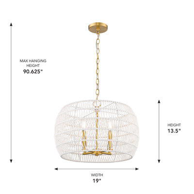 Ellie 4-light Chandelier in Modern Brushed Gold