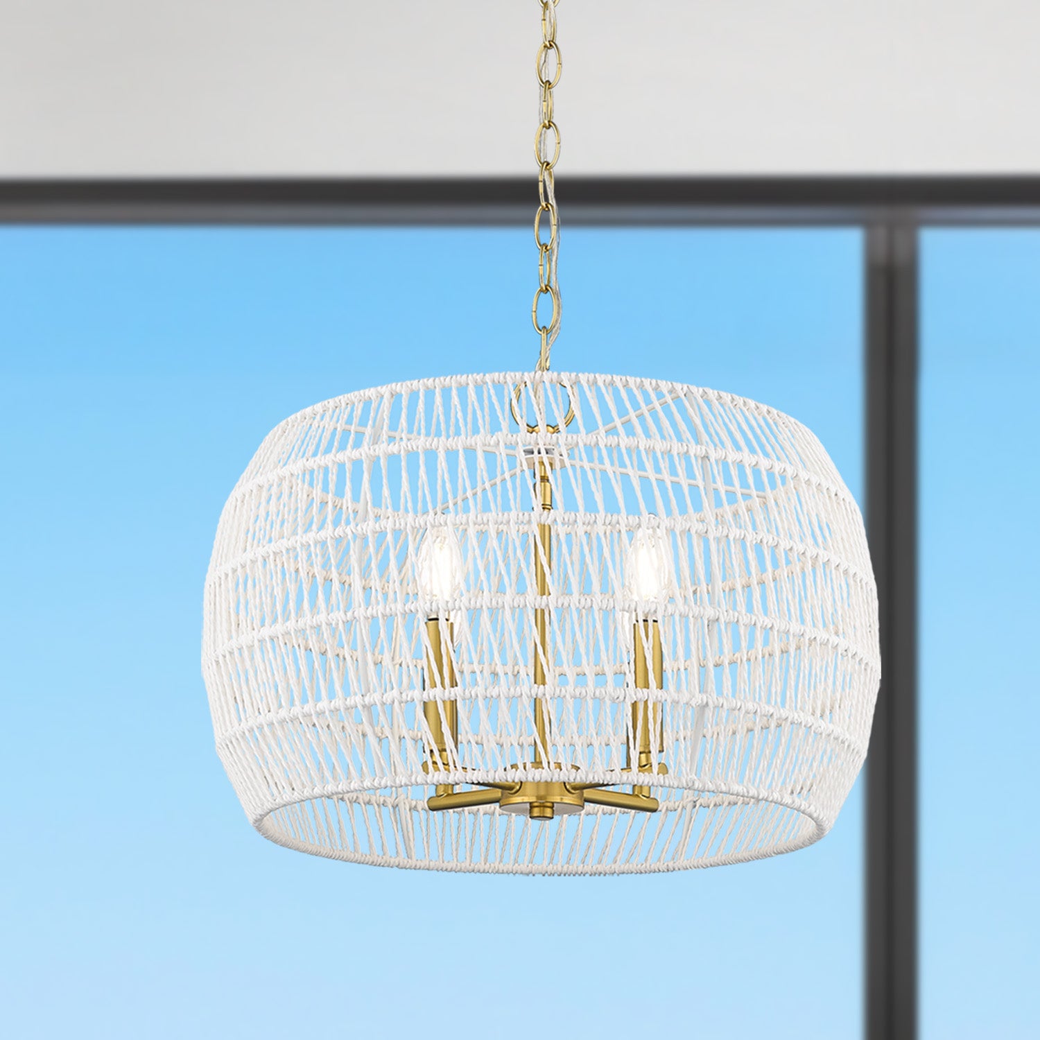 Ellie 4-light Chandelier in Modern Brushed Gold