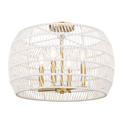 Ellie 4-light Semi-Flush Mount in Modern Brushed Gold - Golden Lighting