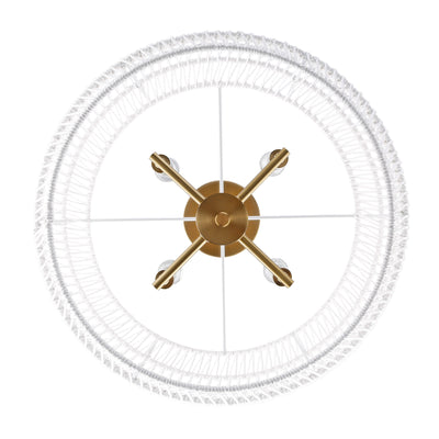Ellie 4-light Semi-Flush Mount in Modern Brushed Gold, view from below - Golden Lighting