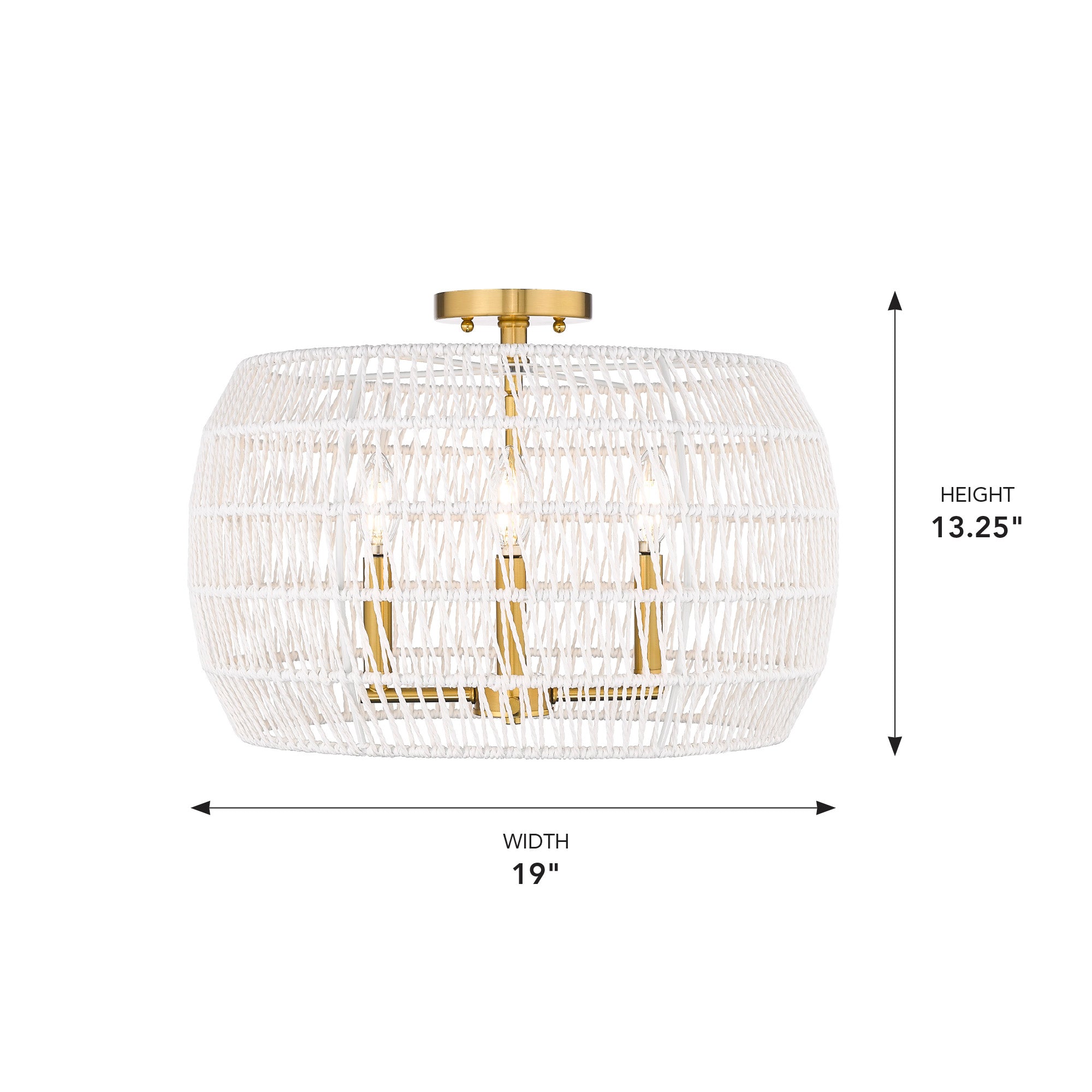 Ellie 4-light Semi-Flush Mount in Modern Brushed Gold