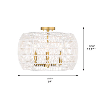 Ellie 4-light Semi-Flush Mount in Modern Brushed Gold