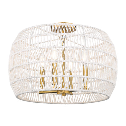 Wry Lighting Ellie 4-light Semi-Flush Mount in Modern Brushed Gold - - Golden Lighting