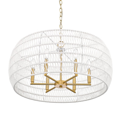 Ellie 6-light Chandelier in Modern Brushed Gold, alternate view - Golden Lighting