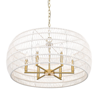 Ellie 6-light Chandelier in Modern Brushed Gold, alternate view - Golden Lighting