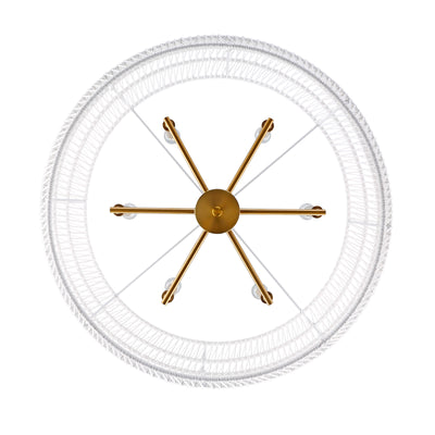 Ellie 6-light Chandelier in Modern Brushed Gold, view from below - Golden Lighting