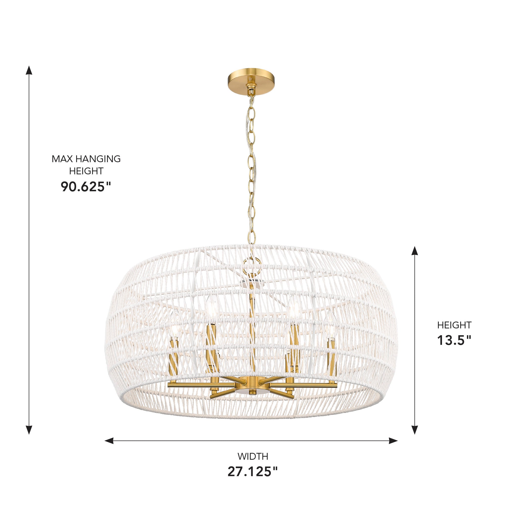 Ellie 6-light Chandelier in Modern Brushed Gold