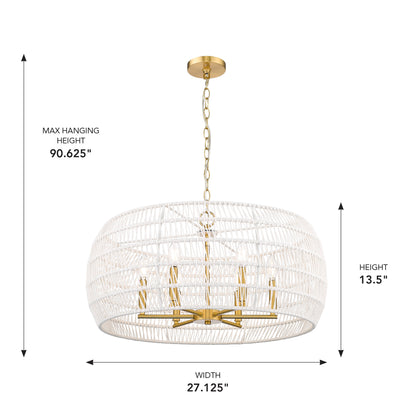 Ellie 6-light Chandelier in Modern Brushed Gold