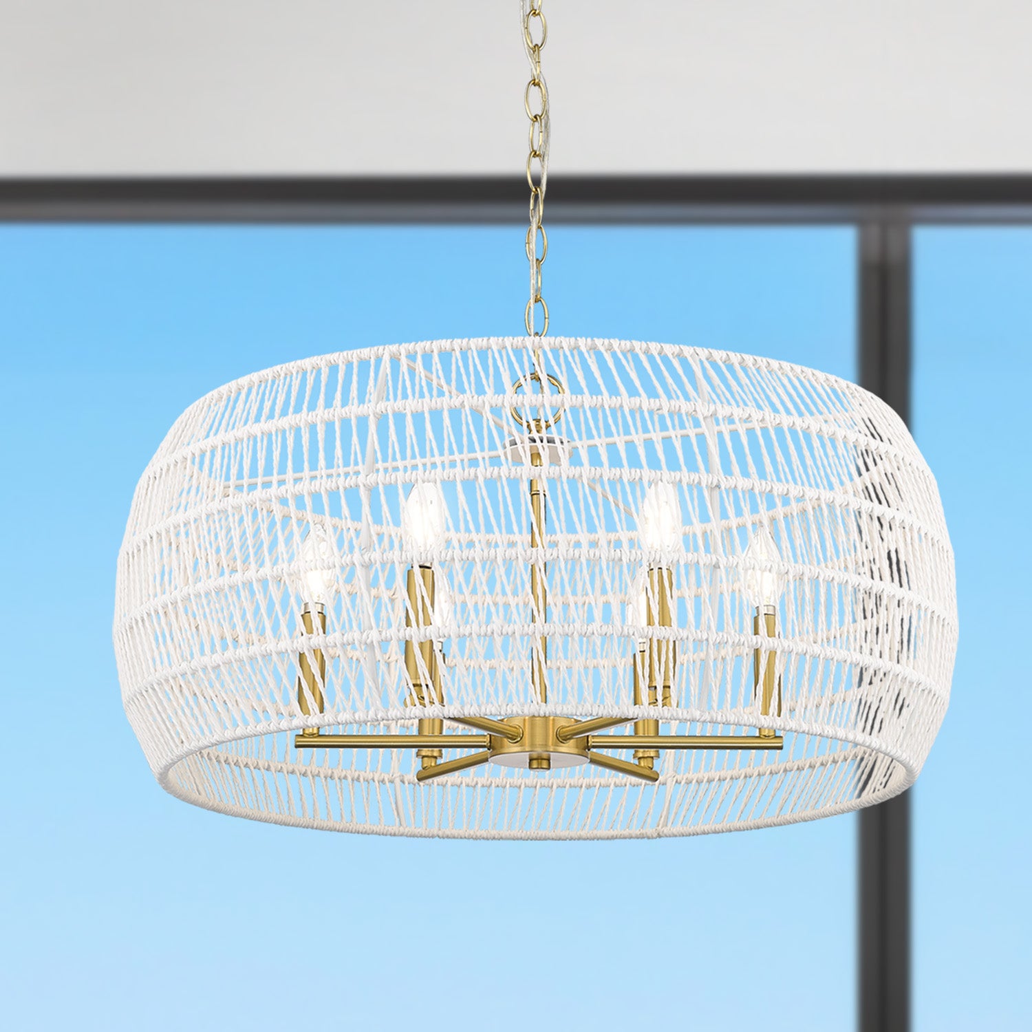 Ellie 6-light Chandelier in Modern Brushed Gold