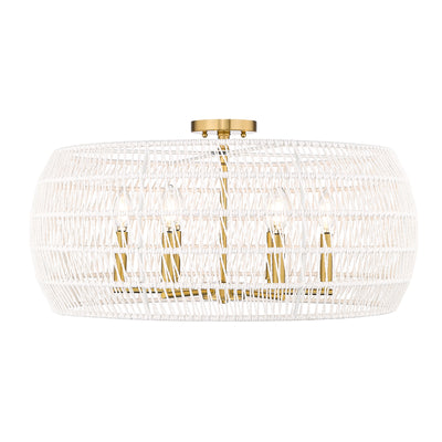 Ellie 6-light Semi-Flush Mount in Modern Brushed Gold - Golden Lighting