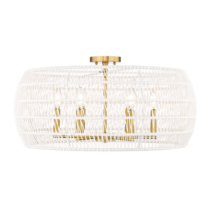 Ellie 6-light Semi-Flush Mount in Modern Brushed Gold
