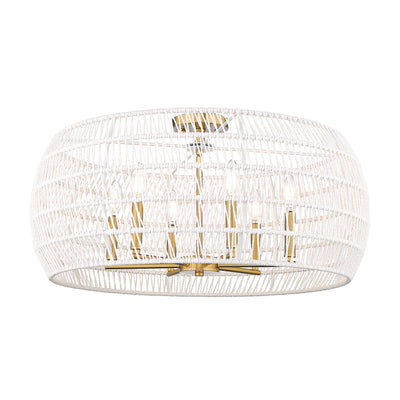 Ellie 6-light Semi-Flush Mount in Modern Brushed Gold - Golden Lighting