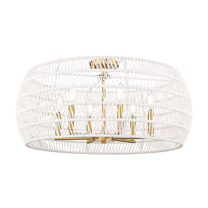 Ellie 6-light Semi-Flush Mount in Modern Brushed Gold