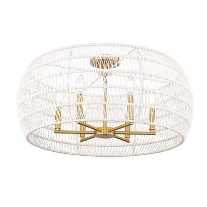 Ellie 6-light Semi-Flush Mount in Modern Brushed Gold