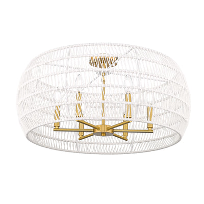 Ellie 6-light Semi-Flush Mount in Modern Brushed Gold, alternate view - Golden Lighting
