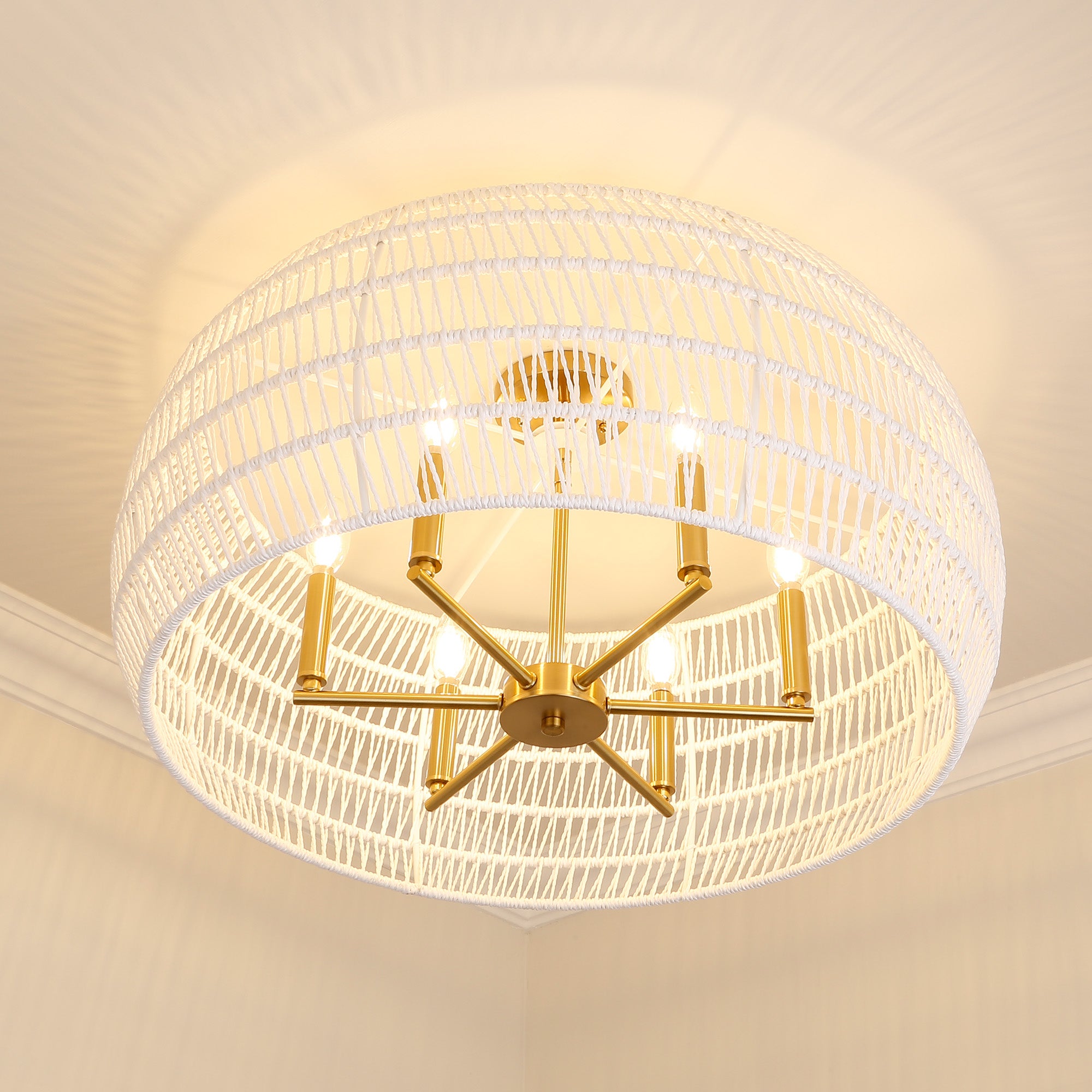 Ellie 6-light Semi-Flush Mount in Modern Brushed Gold