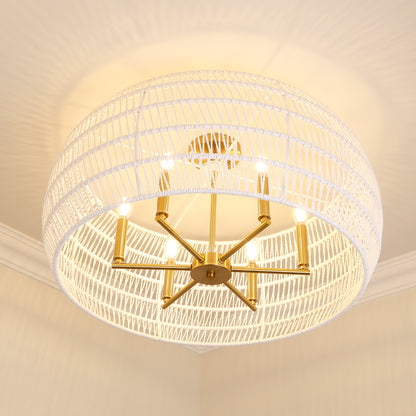 Ellie 6-light Semi-Flush Mount in Modern Brushed Gold