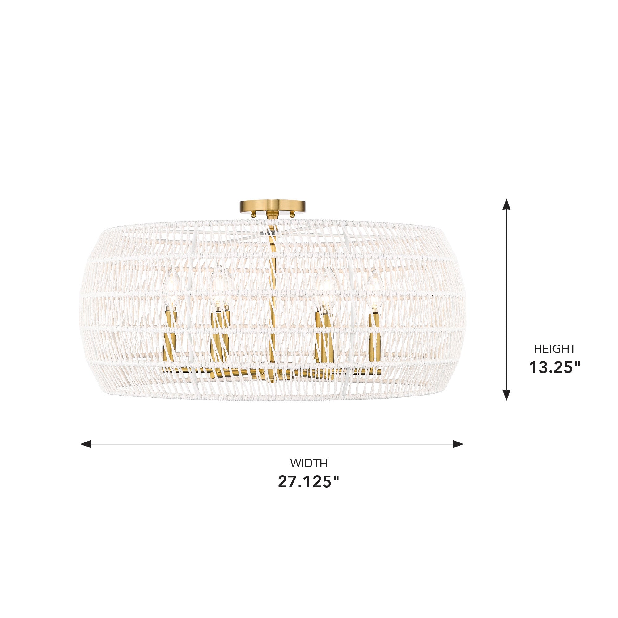 Ellie 6-light Semi-Flush Mount in Modern Brushed Gold