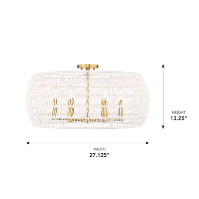 Ellie 6-light Semi-Flush Mount in Modern Brushed Gold, alternate view - Golden Lighting