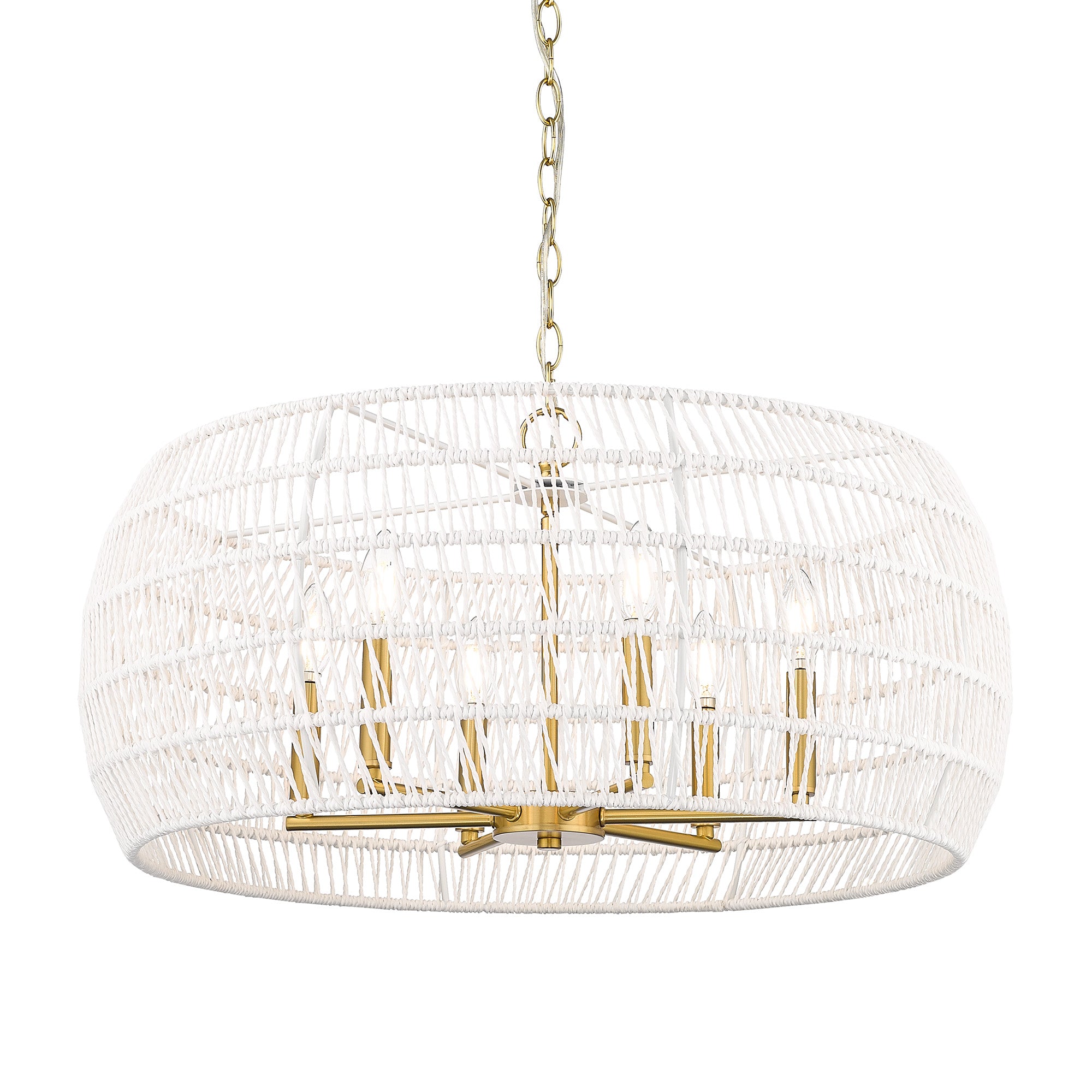 Wry Lighting Ellie 6-light Chandelier in Modern Brushed Gold - - Golden Lighting
