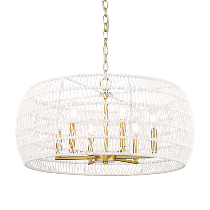 Wry Lighting Ellie 6-light Chandelier in Modern Brushed Gold - - Golden Lighting