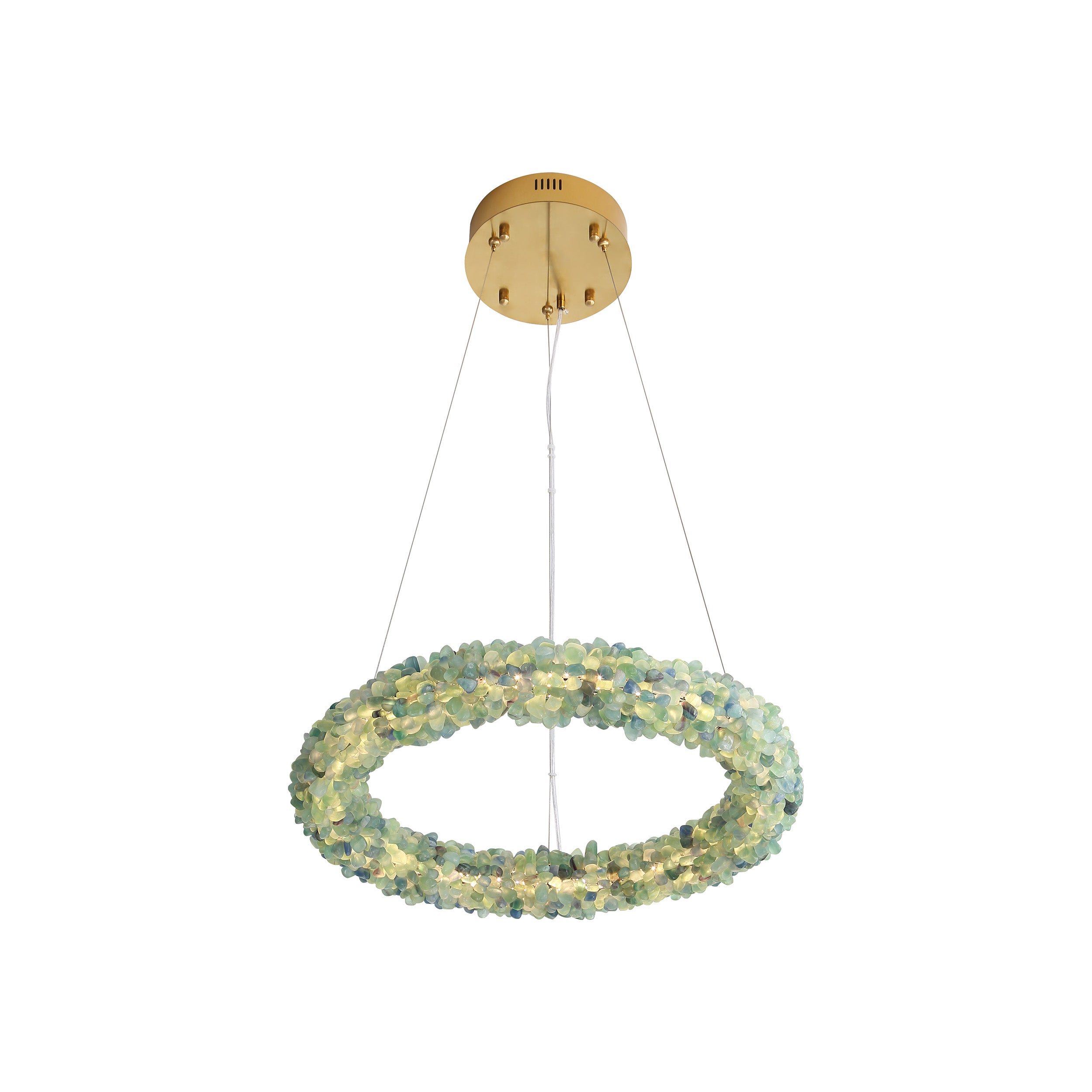 Ziva by Golden Lighting Corallo Integrated LED 22in Chandelier in Turquoise - - Golden Lighting
